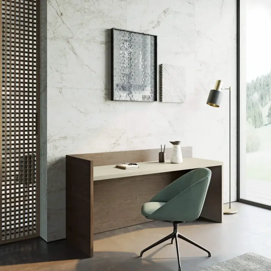 Distinguished Dallagnese Le Mans swivel chair in muted teal fabric with a sleek black metal central swivel base crafted in Italy