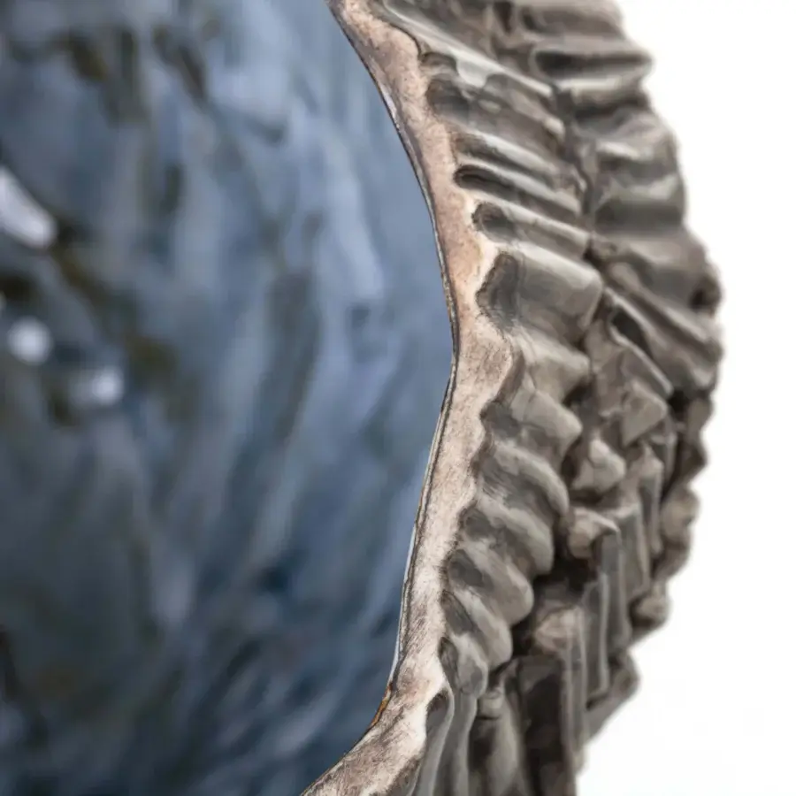 Distinguished FOS Ceramiche Zefiro Rock vase sculpted from pure white porcelain with delicate precious metal accents and a matte finish