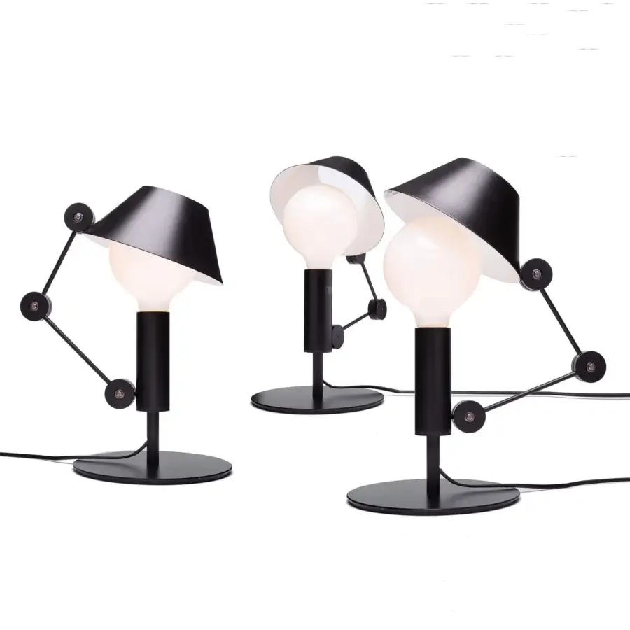 Superior Nemo Lighting Mr Light lamp with articulated arm and two-tone lampshade in steel and aluminum with matte black finish