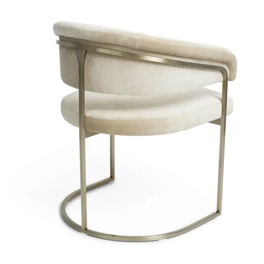 Elegant Visionnaire Clem armchair with curved plywood and beige textile upholstery, crafted with a matte finish