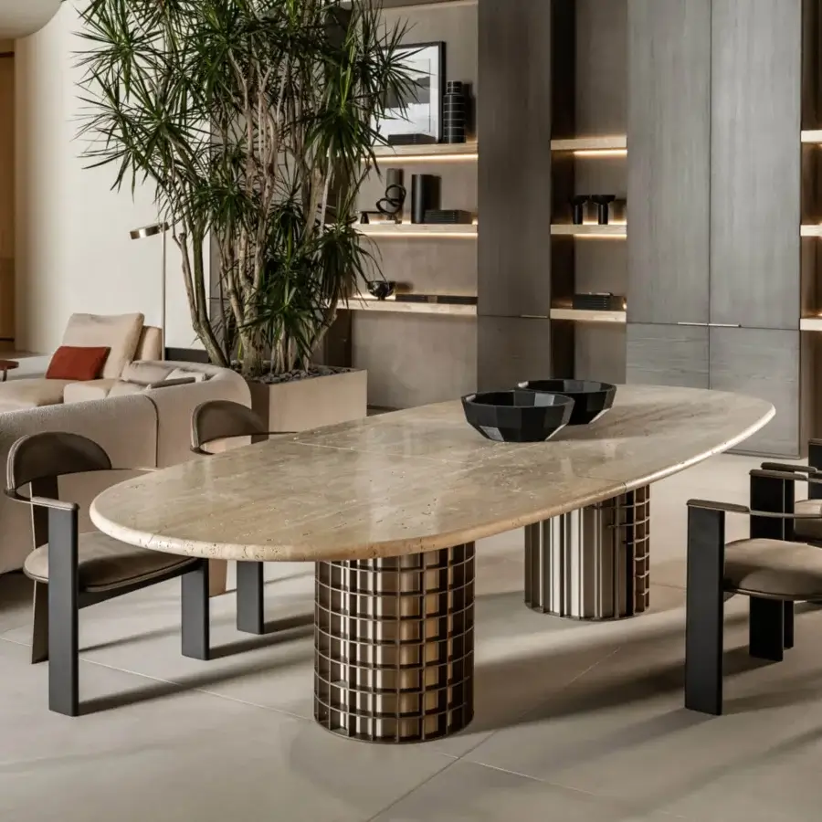 Exceptional Shake Ego armchair with neutral beige textile, varnished steel and solid ash wood crafted in Italy