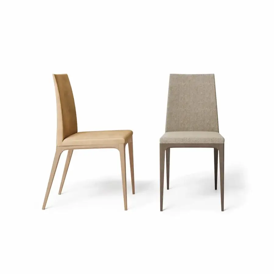 Superior Dallagnese Wendy chair with neutral beige fabric upholstery and a remarkably durable solid wood frame