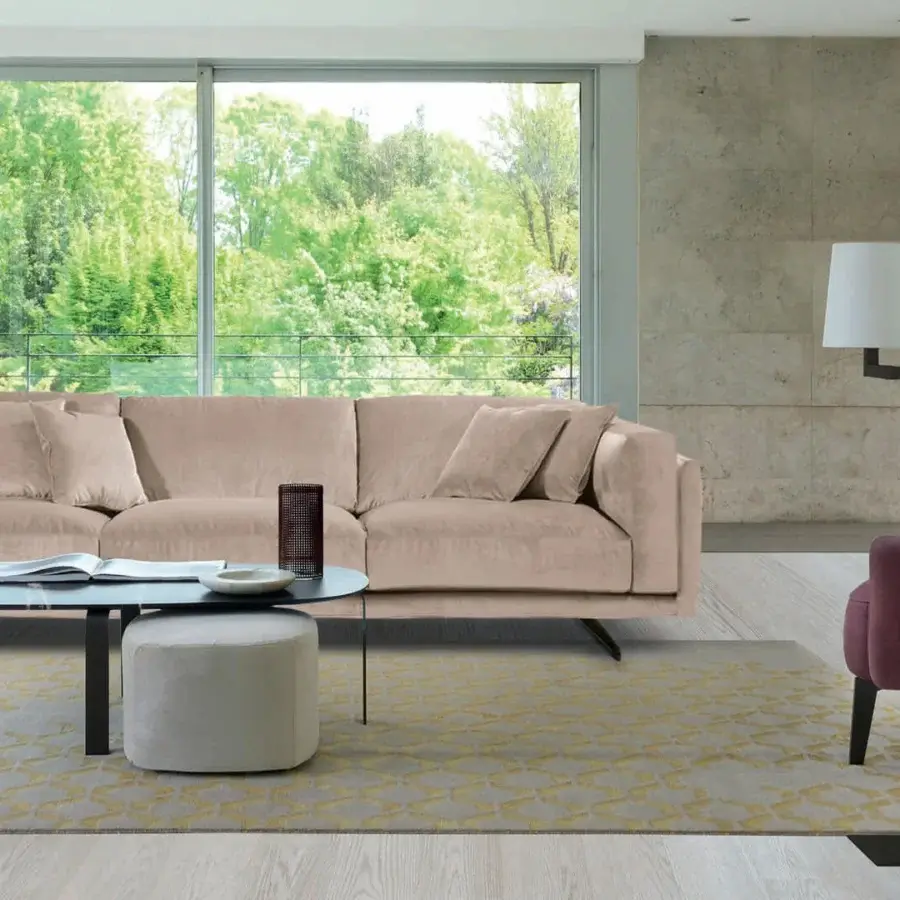 Distinguished CTS Salotti Allure coffee table with sleek glass and matte black metal base crafted in Italy