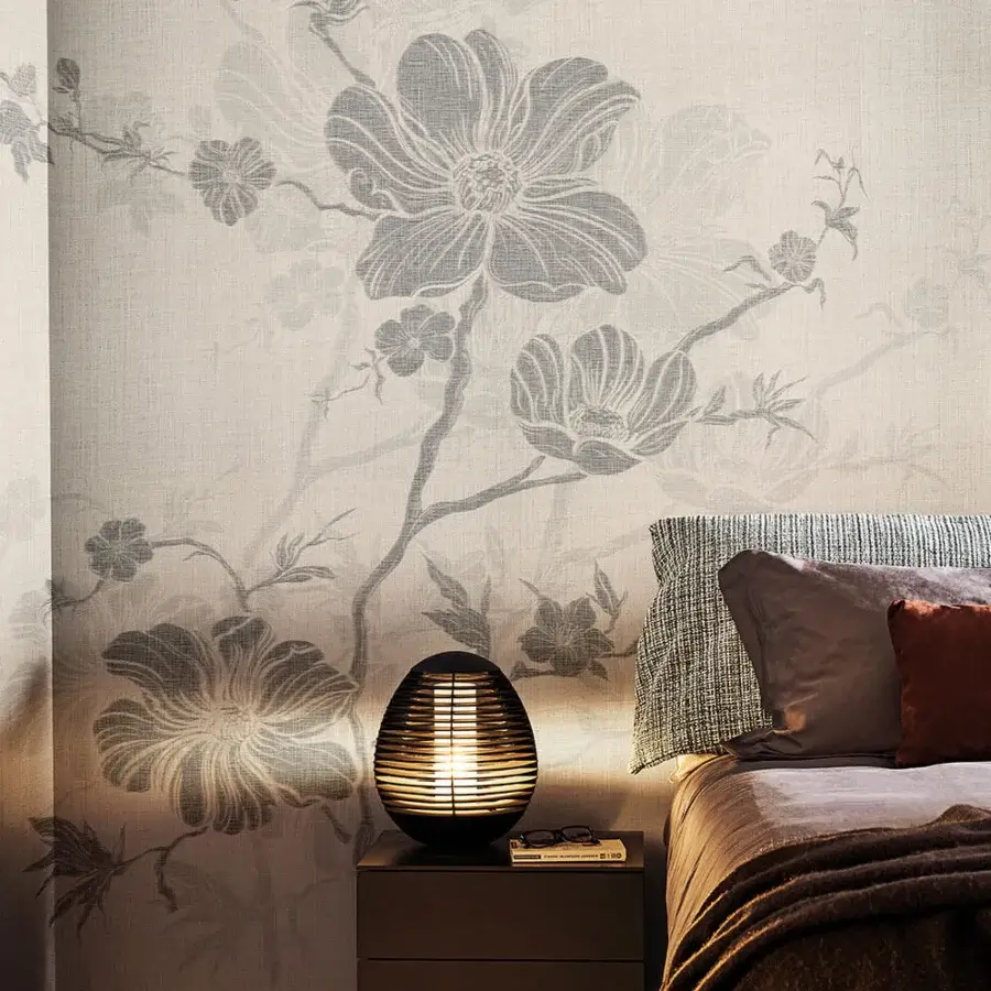 Distinguished LondonArt Sumie #5 wallpaper evokes tranquil beauty with translucent watercolor and masterful negative space in delicate gray and white hues
