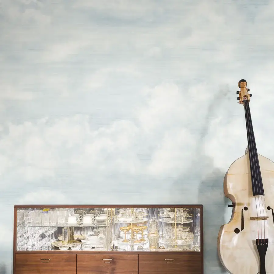 Exceptional LondonArt Nelle Nuvole wallpaper with a painterly depiction of a limitless sky and delicate gradients