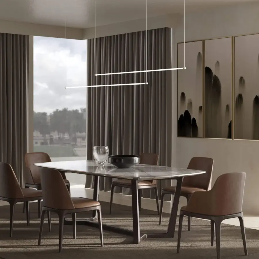Superior Stillux Line 9 suspension lamp with horizontal tubes and matte finish in a contemporary style