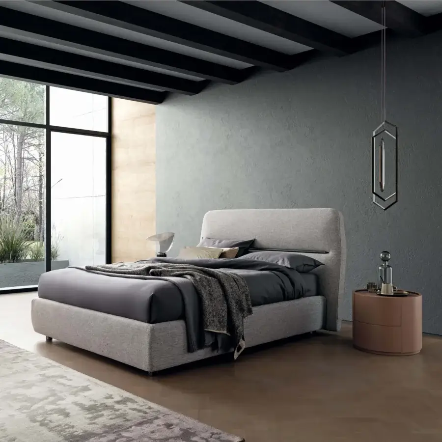 Elegant Dallagnese Ronda nightstand crafted in rose wood with a smooth satin finish and flush-front drawer