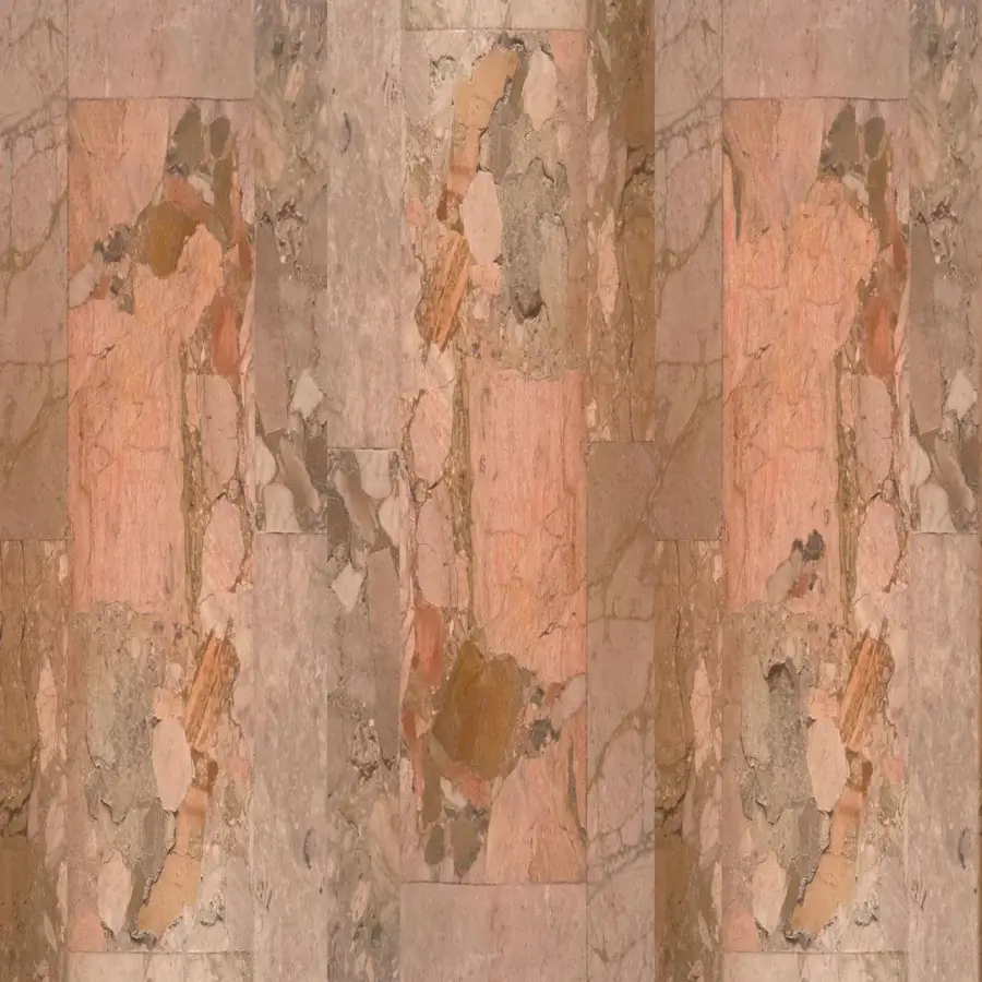 Exclusive Wall&Decò Beige Allure wallpaper with vertically arranged rectangular panels in warm beige and brown tones with fabric-effect texture