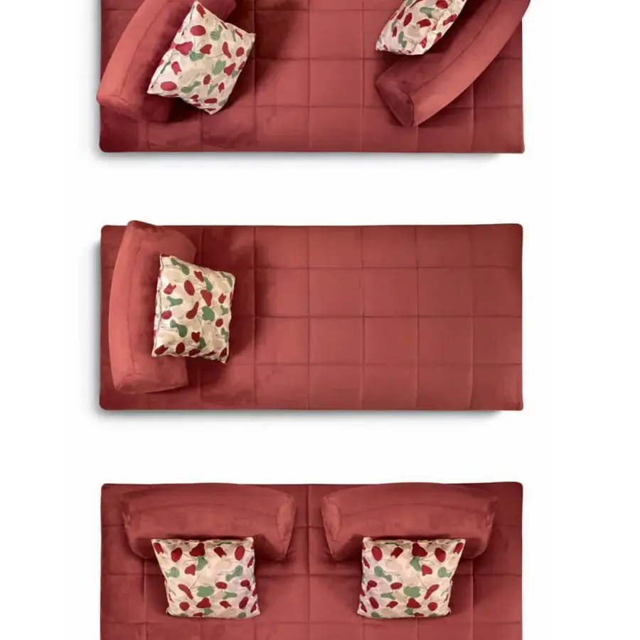 Elegant CTS Salotti Ikon chaise lounge upholstered in reddish-brown textile with quilted grid and chrome metal legs