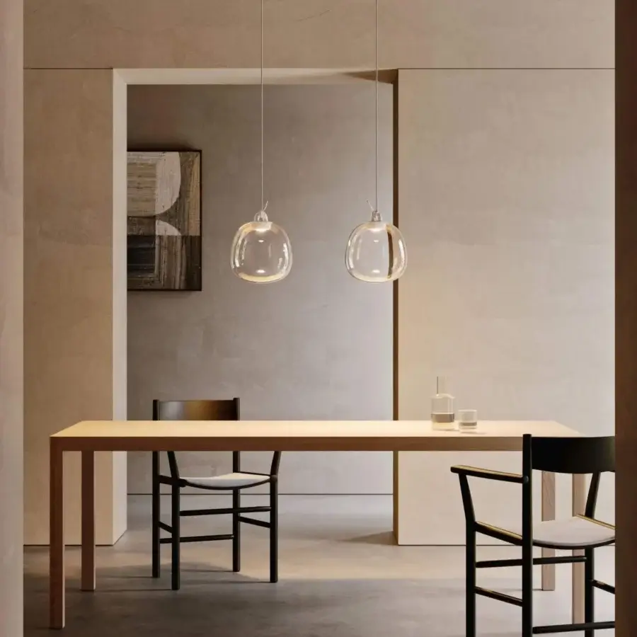 Captivating Lodes Oblò Single suspension lamp crafted in transparent glass and metal with a clear finish