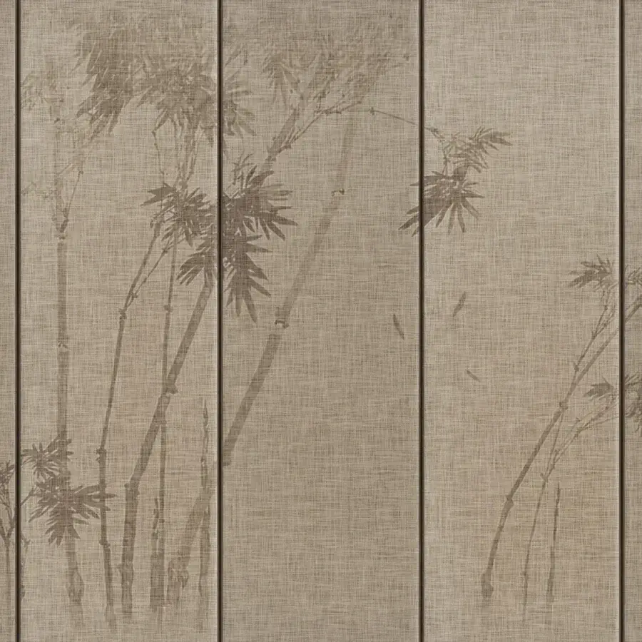 Superior Wall&Decò Levante wallpaper with subtle texture and bamboo motif in muted beige tones with d.TW finish