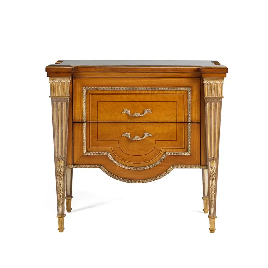 Superior Zanaboni W048/NT nightstand inlaid with citronnier wood and myrtle briar, exhibiting a warm golden-brown satin sheen