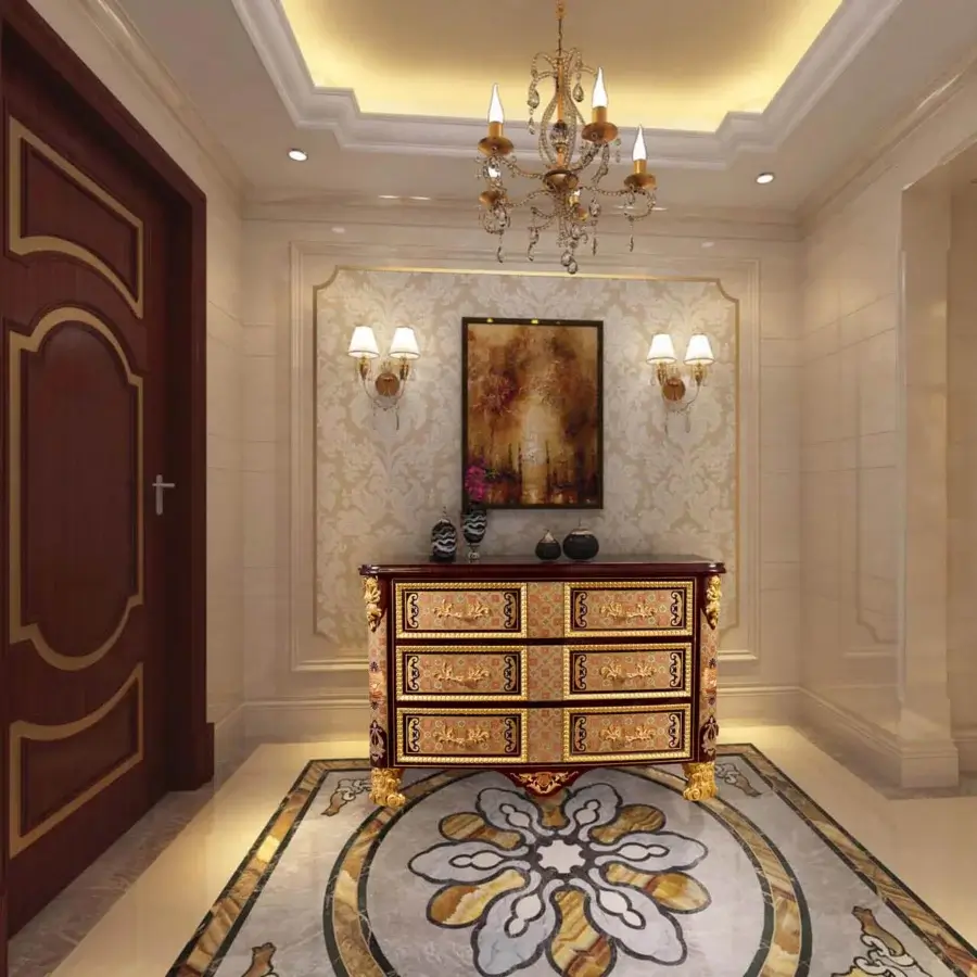 Distinguished Zanaboni W020 sideboard crafted in ebony with inlaid wood and striking golden elements, showcasing a glossy finish