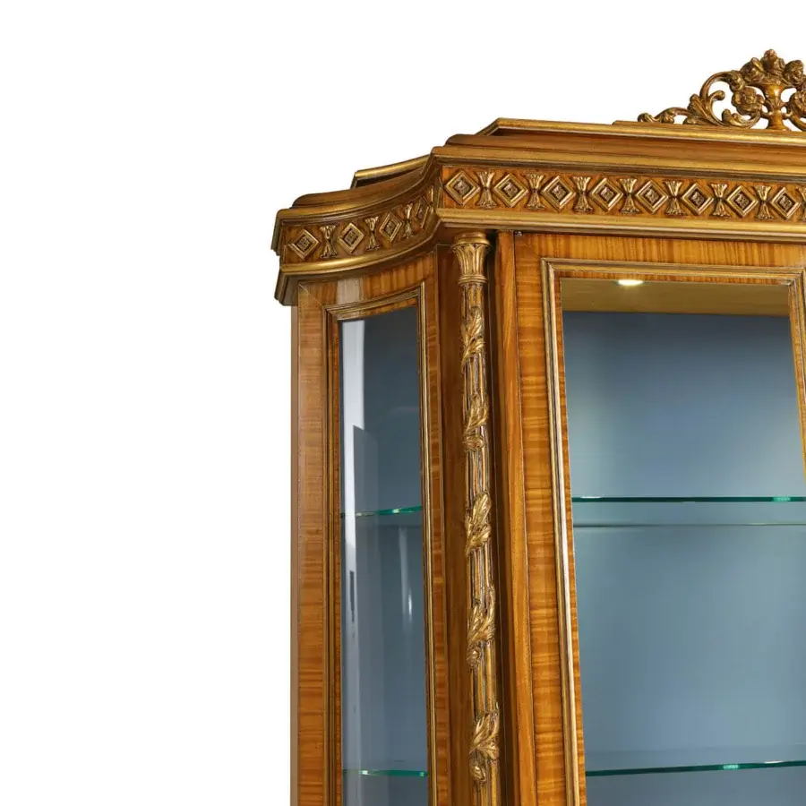 Elegant Zanaboni B/5142 cupboard crafted from citronnier and ebony wood with glossy finish and mother-of-pearl inlays