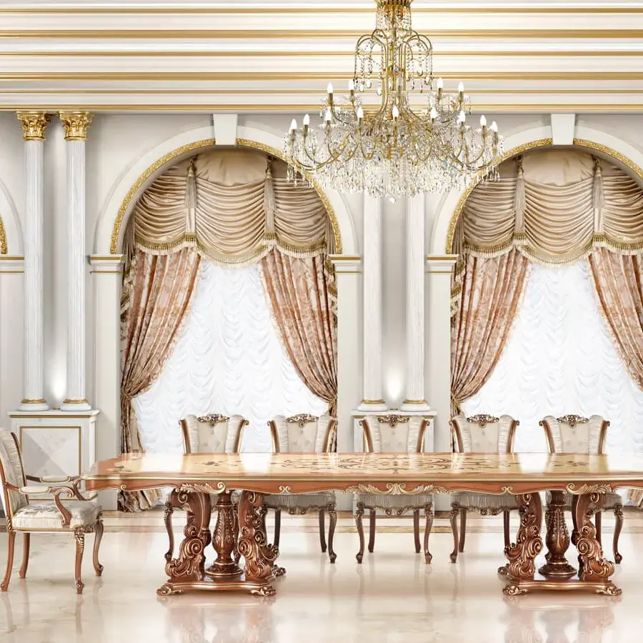 Exquisite Modenese Royal Blend walnut console crafted with gold leaf detailing and a premium marble top