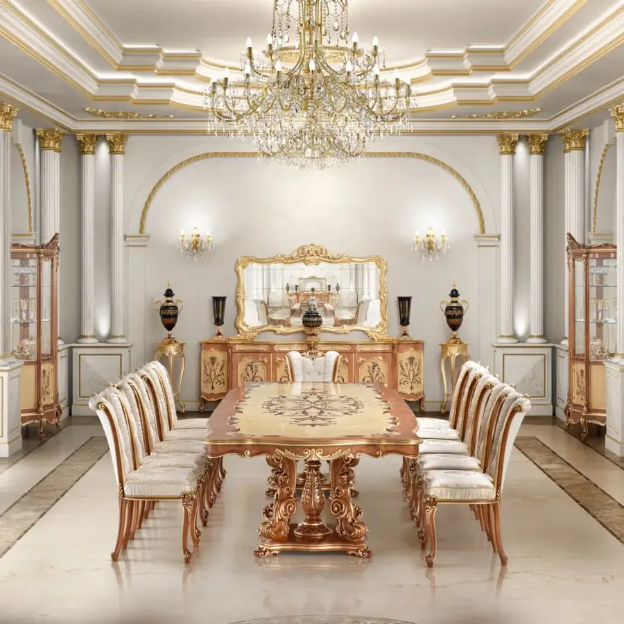 Lavish Modenese Royal Blend mirror built in wood with glossy finish and gilded ornamentation