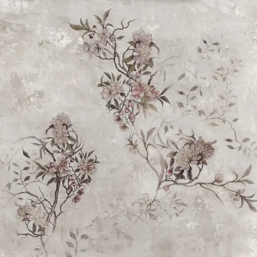 Superior Wall&Decò Dalida wallpaper in muted beige with pale rose accents and a subtly distressed matte finish