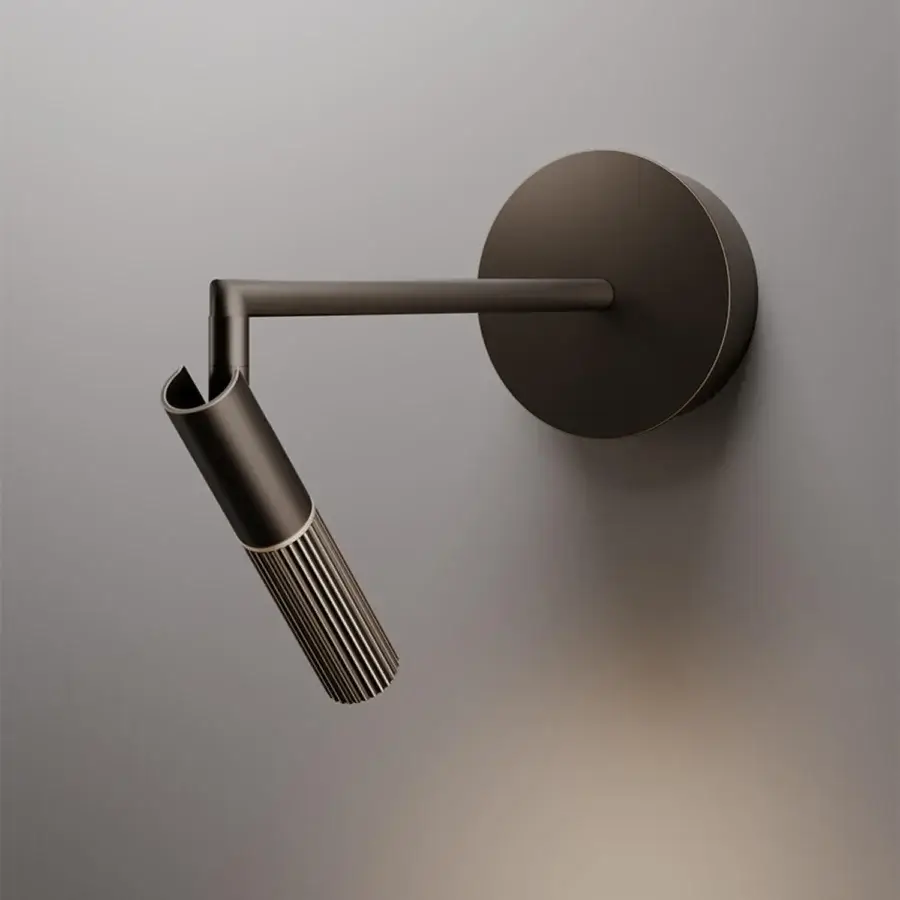 Elegant VENICEM Beak Picture Lamp wall fixture in burnished brass with subtle knurled detailing and a muted bronze tone