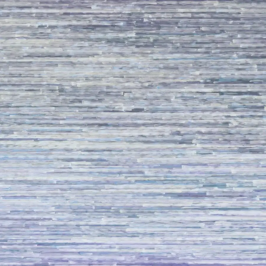 Superior Wall&Decò Riverberi wallpaper with subtle texture in muted gray, pale blue and lavender hues with water-based resin finish