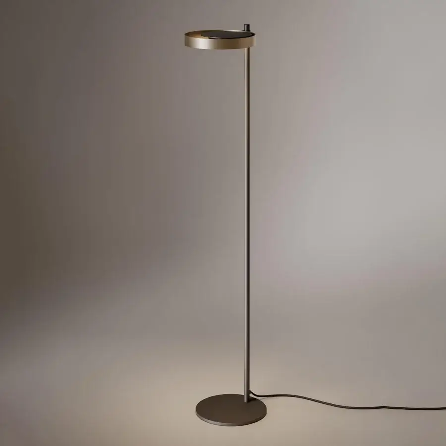 Distinguished VENICEM Circle Floor Lamp with balanced geometry in burnished brass and matte black nickel finish