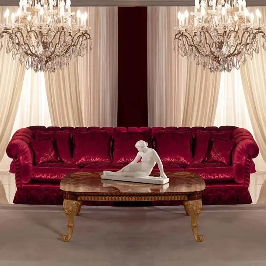 Sumptuous Zanaboni Ricordi sofa with deep burgundy velvet upholstery and matte finish crafted for opulent seating