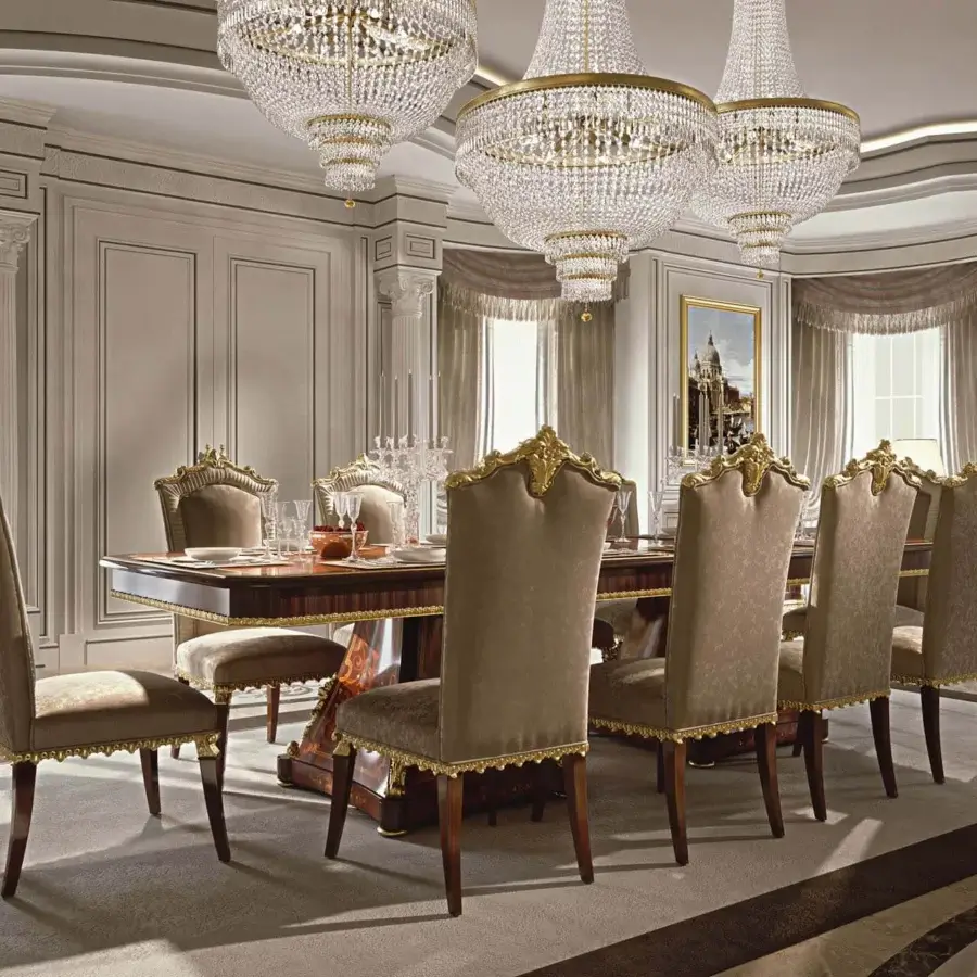 Exquisite Zanaboni S/4200 chair crafted with beige-grey textile upholstery, glossy wood, and gold accents for classic elegance
