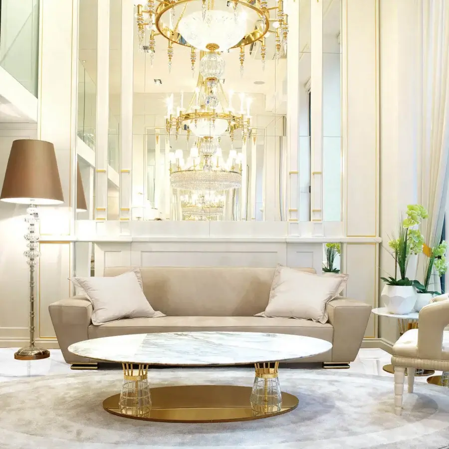 Superior Zanaboni T108 console with light beige glossy wood and contrasting gold-toned metal frame crafted in a sleek design