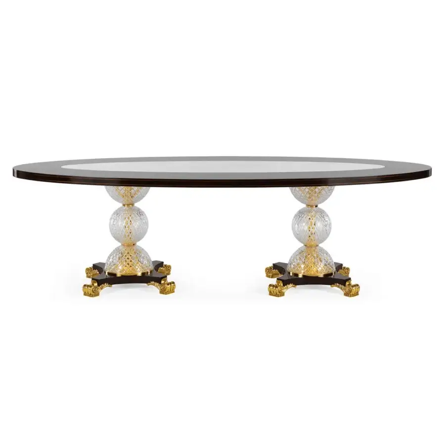 Exclusive Zanaboni T/4600-270 table crafted with ebony tabletop and opulent gold-plated brass legs plus illuminated central element