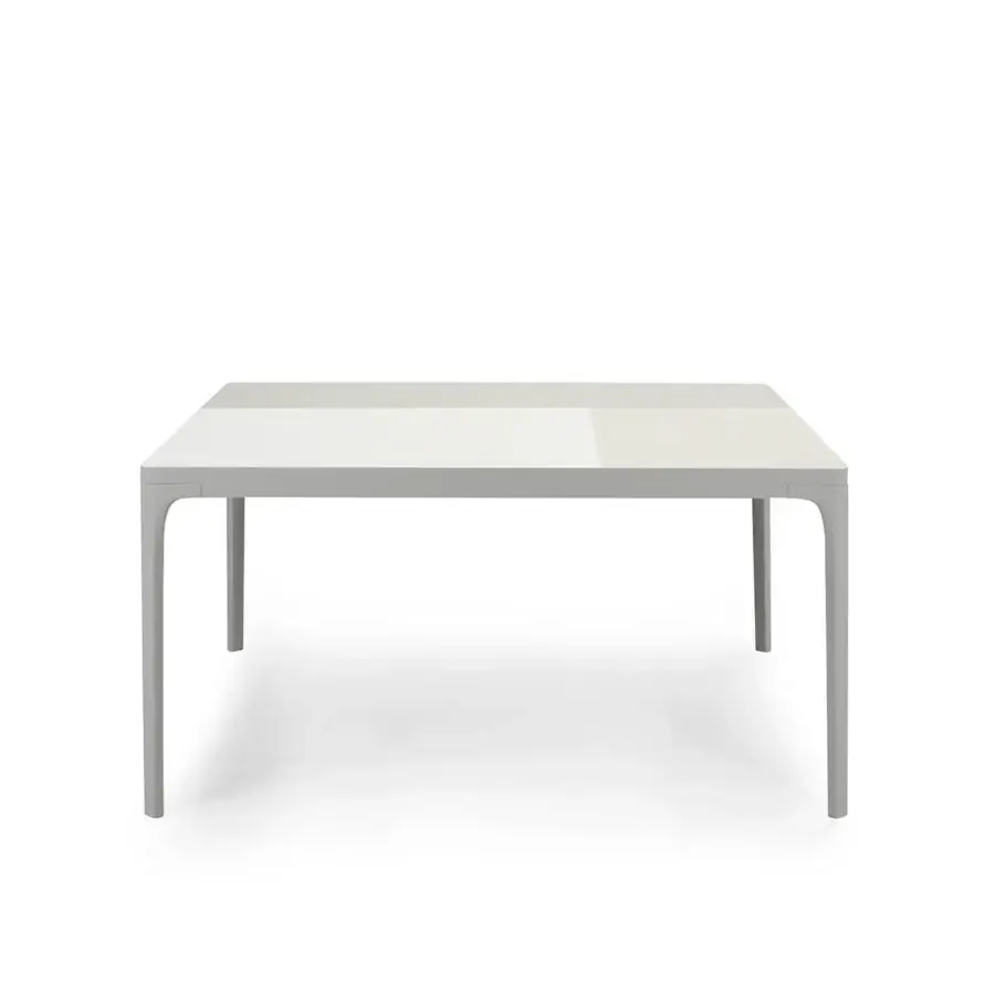Elegant Ethimo Play table crafted in light gray with a durable synthetic material and smooth matte finish
