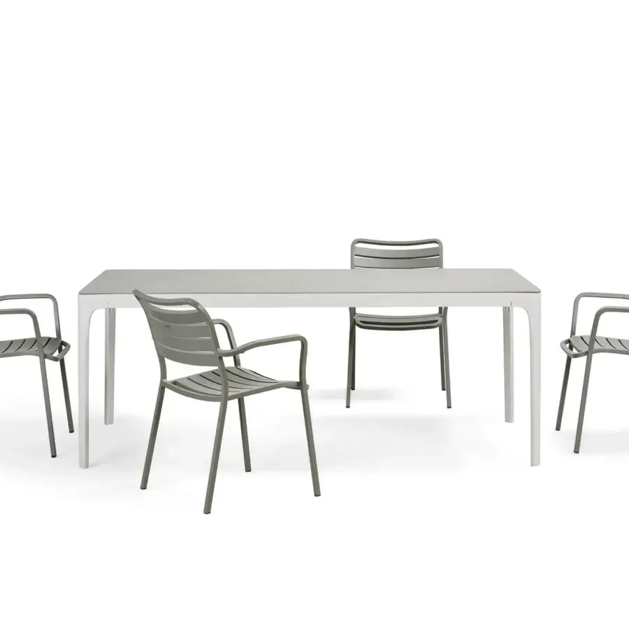 Distinguished Ethimo Play table crafted in Italy with durable synthetic material and matte finish