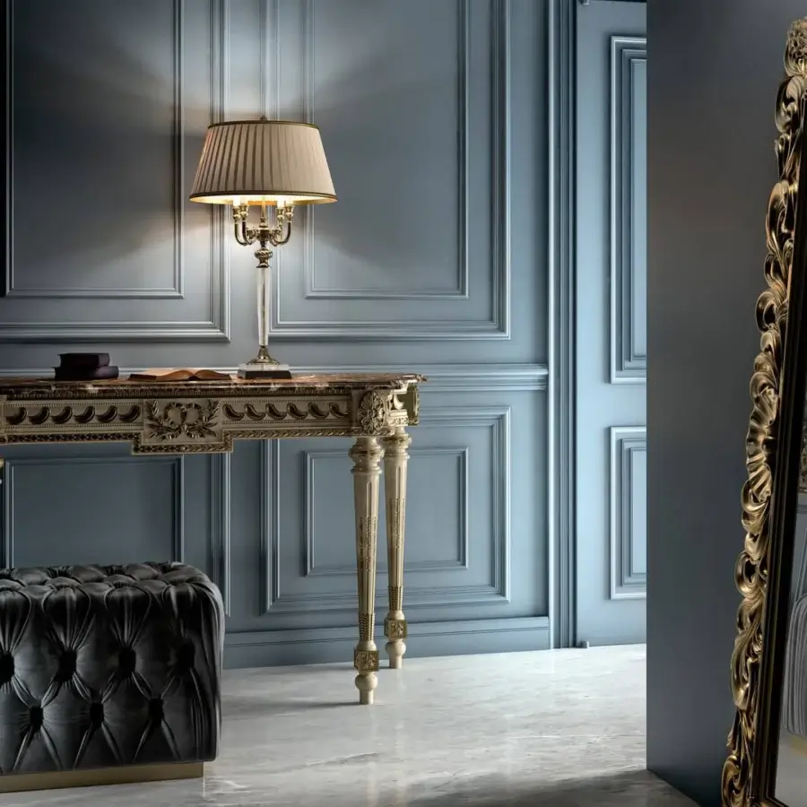 Exquisite Laudarte Diana table lamp crafted with rock crystal, bronze castings and 24K gold plated finish