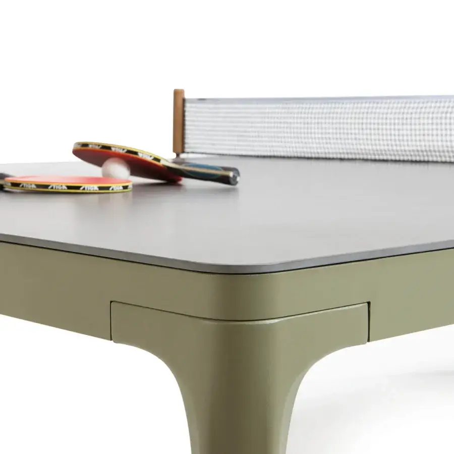 Superior Ethimo Play table tennis table in olive green with sleek matte finish crafted for outdoor leisure
