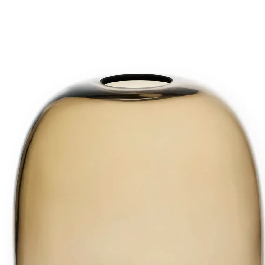 Superior Ethimo Lucerna lamp crafted in translucent material displaying a warm amber gradient with glossy finish