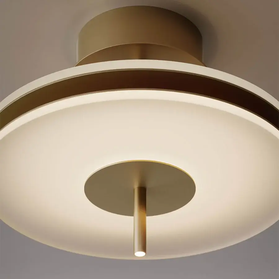 Distinguished VENICEM Soul ceiling lamp with layered satin glass and burnished brass providing diffused directional light