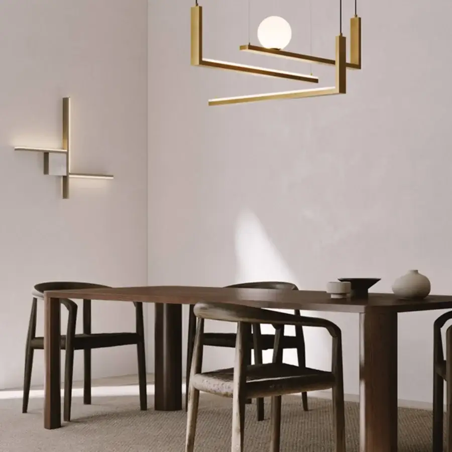 Superior VENICEM Essence wall lamp crafted in noble pewter with extending arms and nuanced muted gold tones