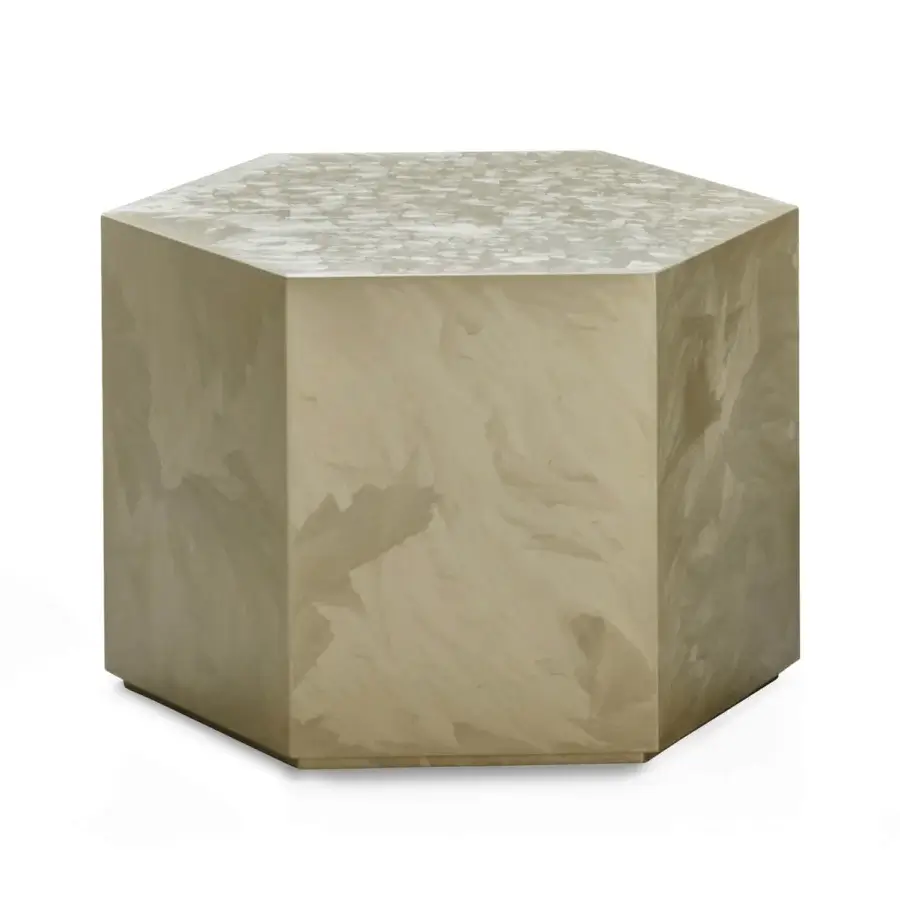 Distinguished Zanaboni T222 side table handcrafted in Italy with radiant gold lacquer and a subtly textured surface