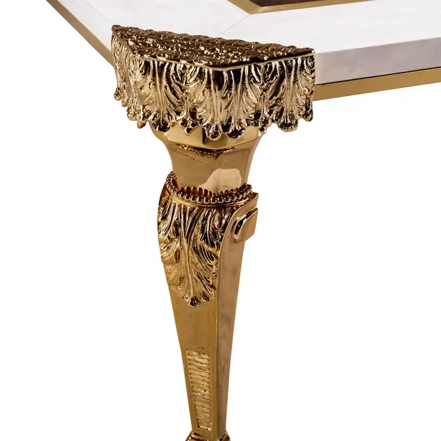 Superior Zanaboni T198/C coffee table crafted with mother-of-pearl, brass inlay, and glossy gold finish