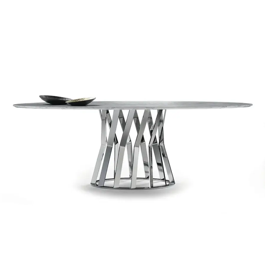 Captivating Zanaboni Ray table with expansive glass tabletop and intricately sculpted bronzed metal base presents modern elegance