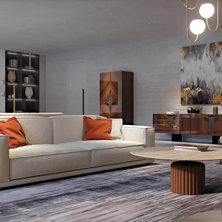 Elegant Zanaboni Romance sideboard crafted from wood with satin finish and warm medium-toned brown hue
