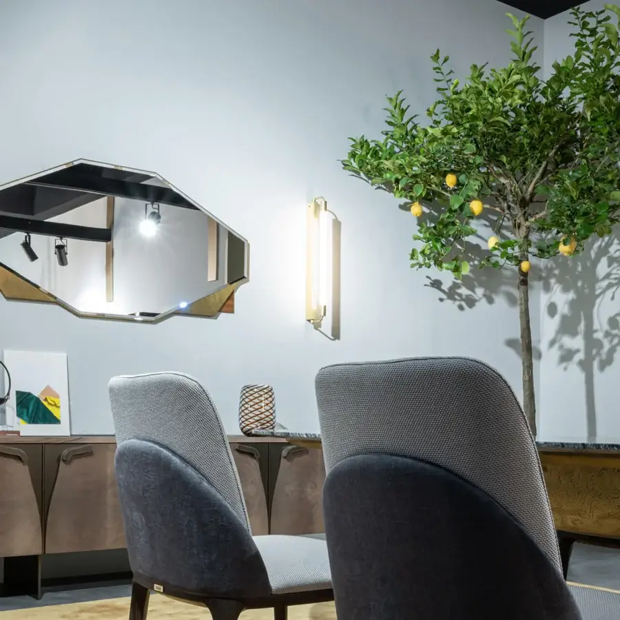 Captivating Zanaboni Parade mirror crafted in Italy with glossy eucalyptus wood and dark brown finish