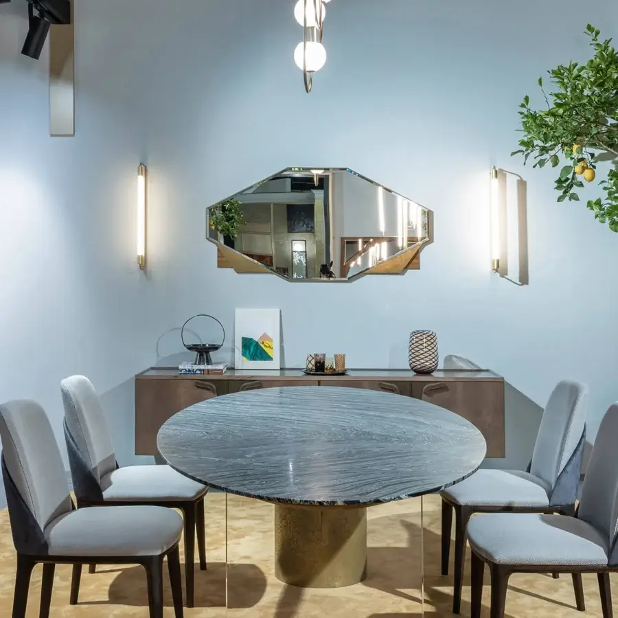 Distinguished Zanaboni Parade mirror crafted in Italy with glossy eucalyptus wood and subtly angled edges