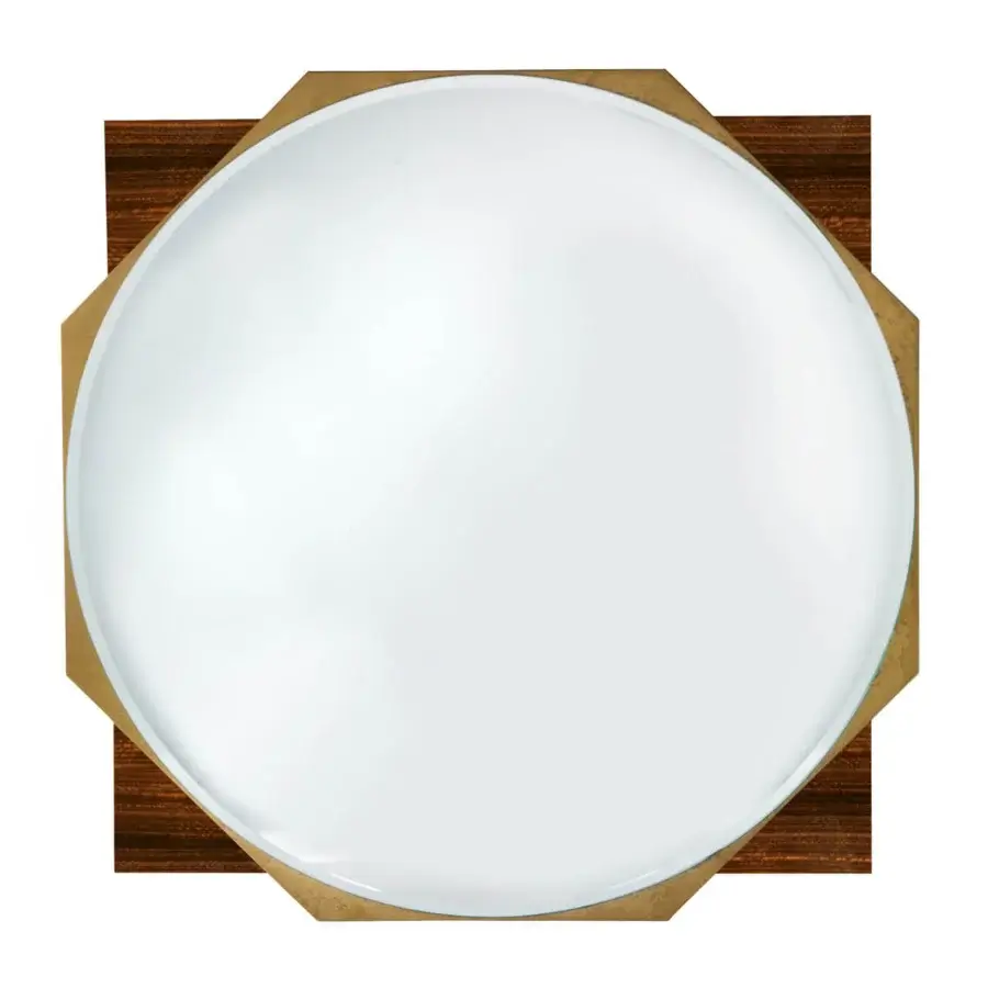 Superior Zanaboni Parade mirror crafted in glossy eucalyptus wood with a satin finish and natural wood grain