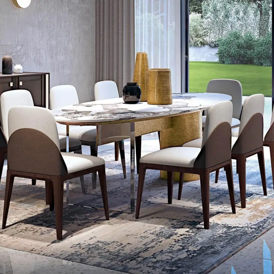 Exceptional Zanaboni Tweet chair with inviting upholstery, external leather backrest and smoke-stained ash wood legs
