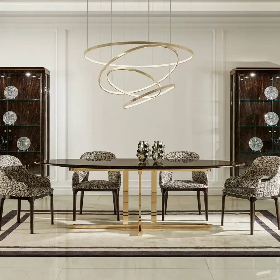 Exceptional Zanaboni Addison armchair crafted with walnut-stained ash wood and patterned beige, brown, black textile upholstery