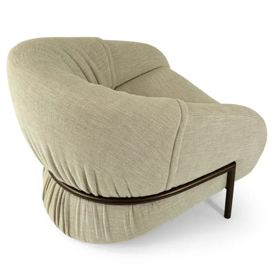 Captivating Borzalino Sidney armchair upholstered in textured light beige textile with a matte finish