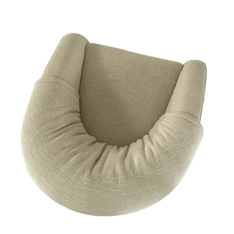Superior Borzalino Sidney armchair crafted in Italy with textured woven beige textile and soft matte finish