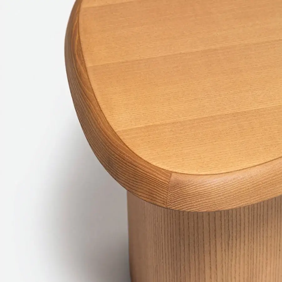 Exceptional Carpanese Home Bitt side table crafted in Italy from solid wood with a satin finish