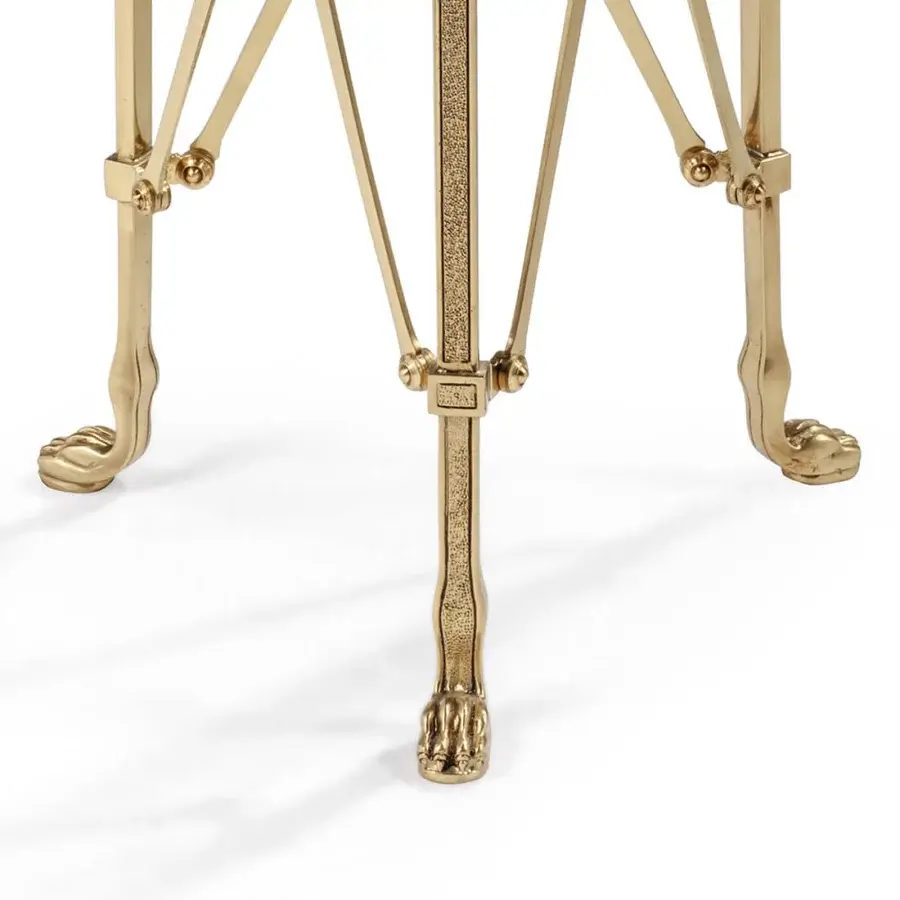 Exquisite Provasi 0573 side table crafted with slender brass and prestigious marble, delivering a luminous golden finish