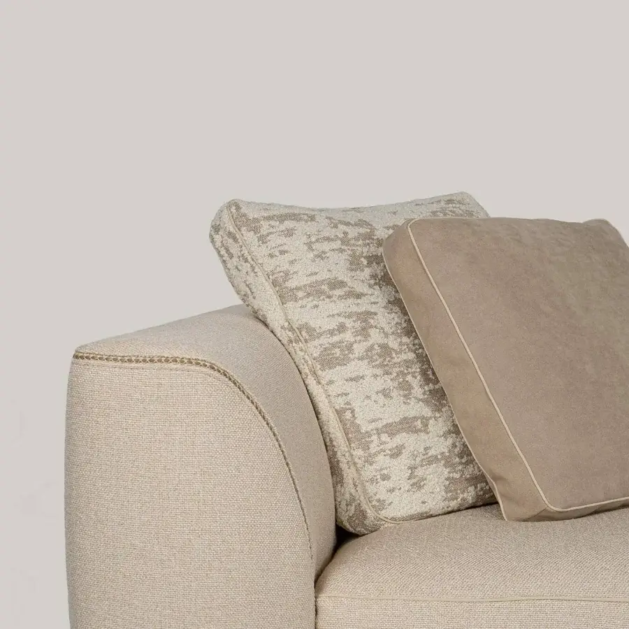 Superior Borzalino Franklin L sectional with textured woven fabric upholstery and elegant piping details