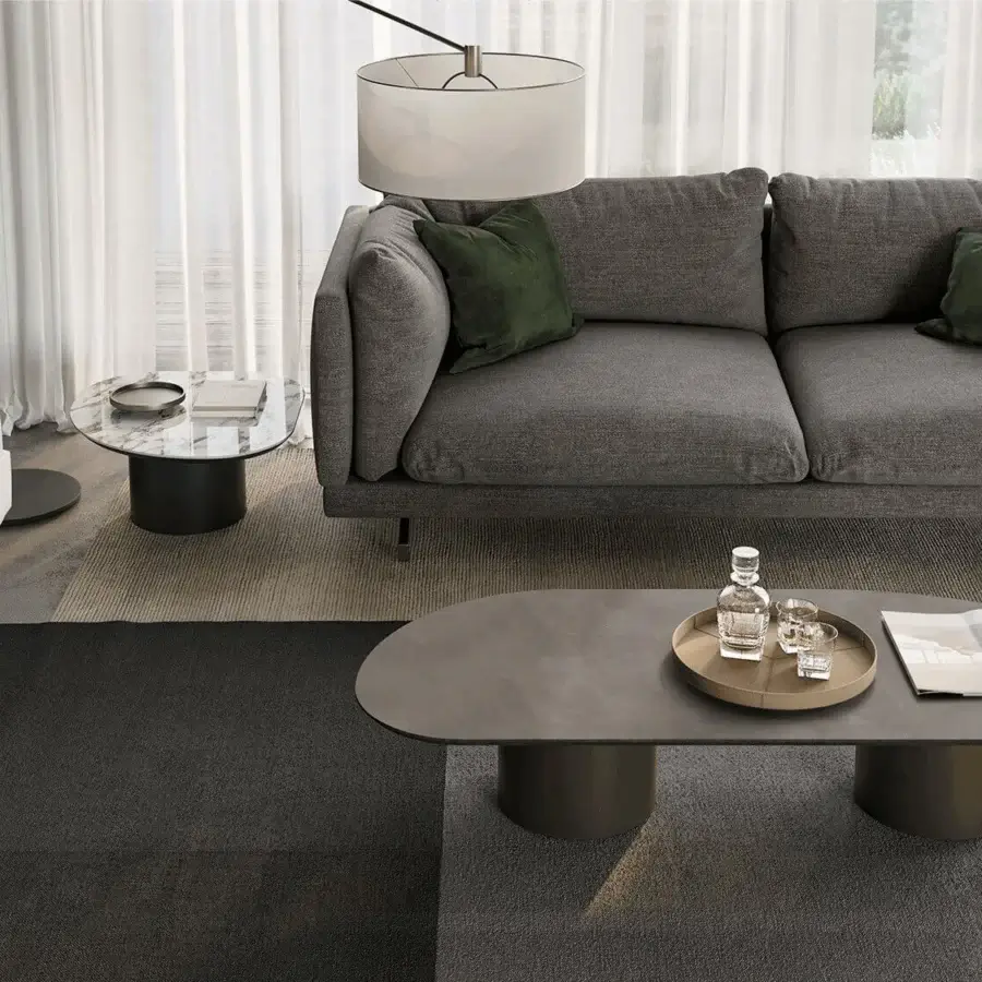 Refined Dallagnese Supernova lounge chair with light neutral textile upholstery and satin metal rod frame